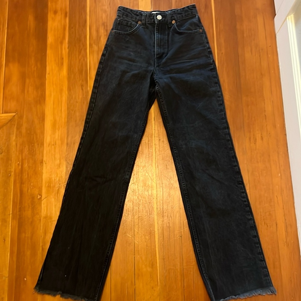 Zara High Waisted Black Denim Jeans